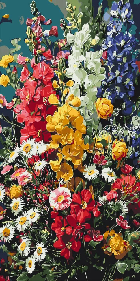 Картина по номерам Цветы. Солнечная симфония © 40*80 см Оригами LW 5245