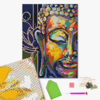 Алмазна мозаїка Барвистий Будда (DBS1041) Brushme 40х50 см