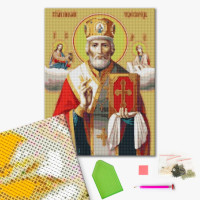 Алмазна мозаїка Микола Чудотворець (DBS1095) Brushme 40х50 см